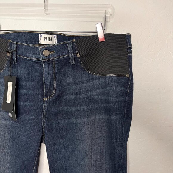 Paige Manhattan Slim Bot Cut Dark Maternity Jeans NWT Size 34 #72 - Picture 9 of 12